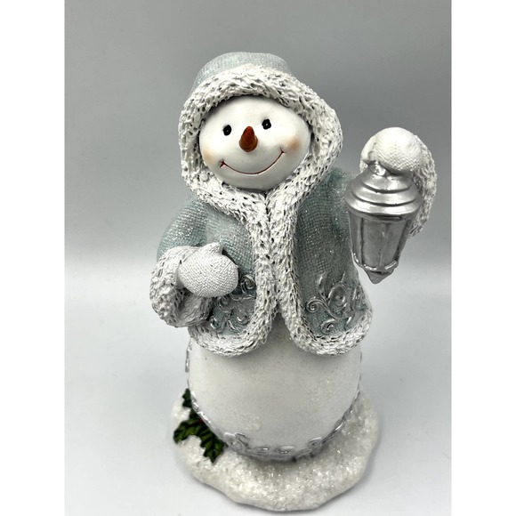 Hallmark Set of 2 Winter Wonderland Snowman With Cardinal Figurine And L amp be - Picture 5 of 9